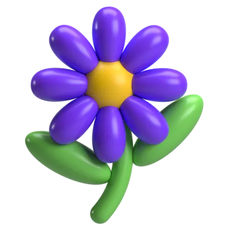 Flower With Leaf  3D Icon