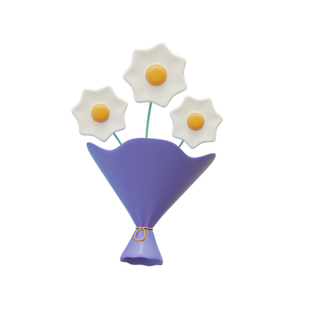 Flowers Bouquet 3D Illustration