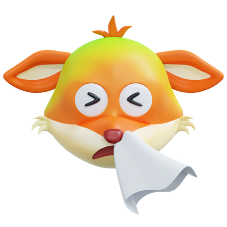 Flu Fox Emoticon  3D Icon