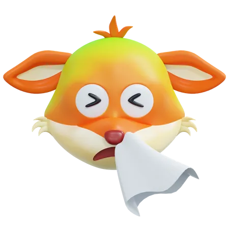 Flu Fox Emoticon  3D Icon