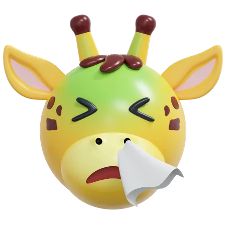 Flu Giraffe Emoticon  3D Icon