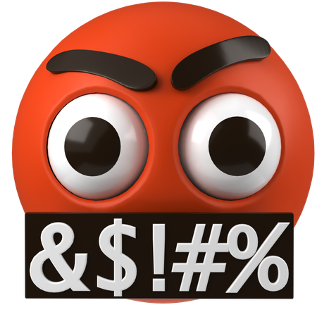 Fluchendes Emoji  3D Icon