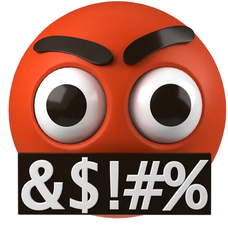 Fluchendes Emoji  3D Icon