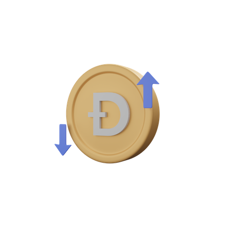 Fluctuación de criptomonedas  3D Icon