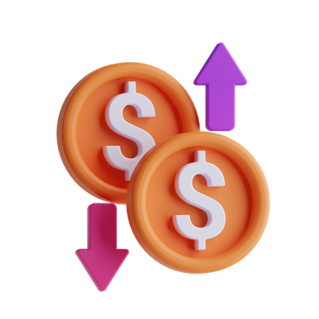 Fluctuación del dólar  3D Icon
