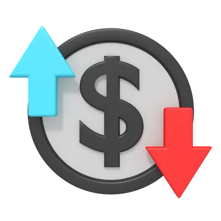 Fluctuación del dólar  3D Icon