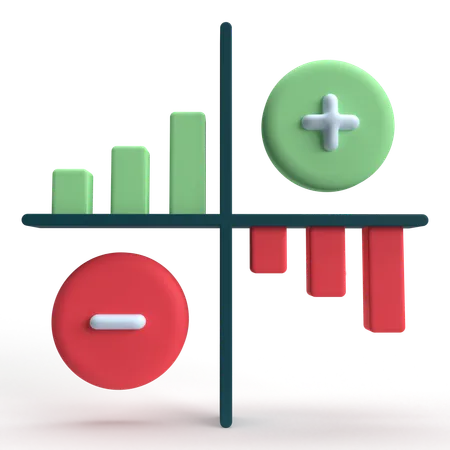 Fluctuación del mercado  3D Icon