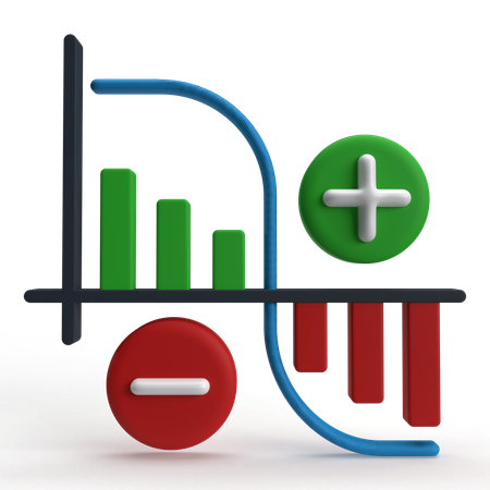 Fluctuación del mercado  3D Icon