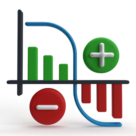 Fluctuación del mercado  3D Icon