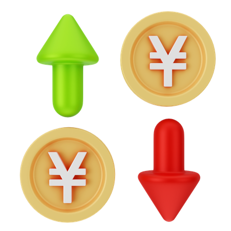 Fluctuación del yen  3D Icon