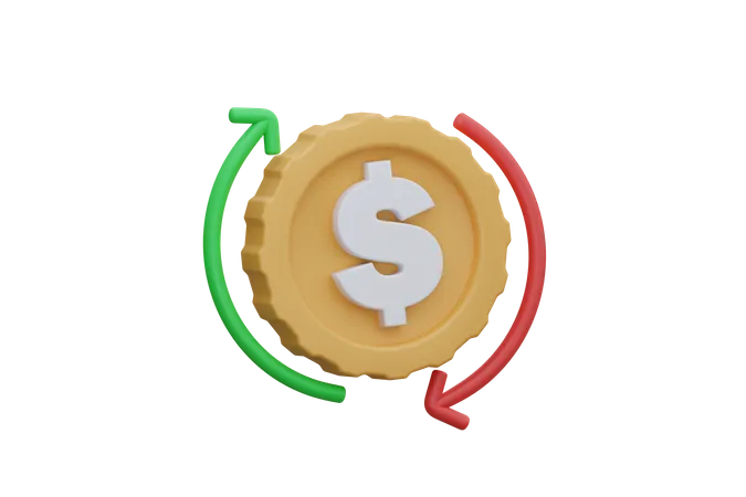 Fluctuation du dollar  3D Icon