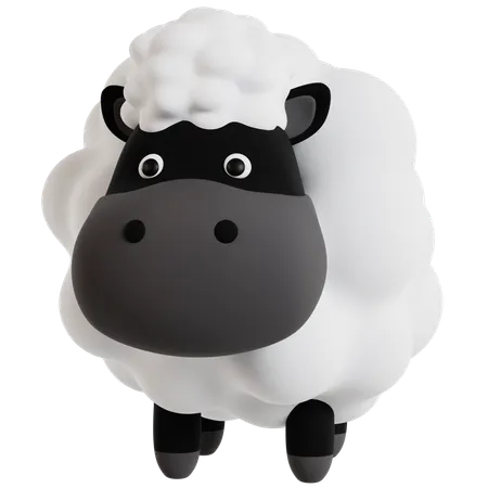 Fluffy Black Sheep  3D Icon