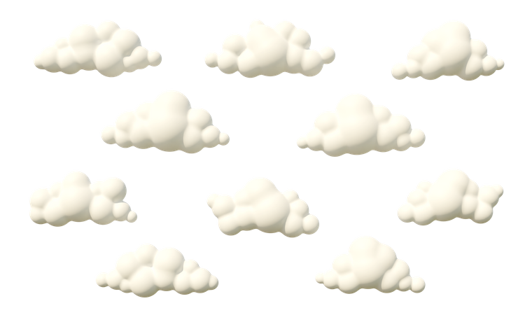 Fluffy clouds  3D Illustration