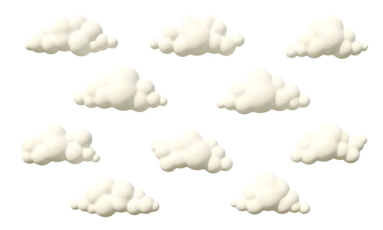 Fluffy clouds  3D Illustration