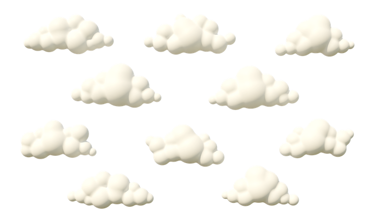 Fluffy clouds 3D Illustration