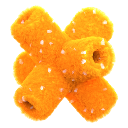 Fluffy Orange Foam Objects  3D Icon