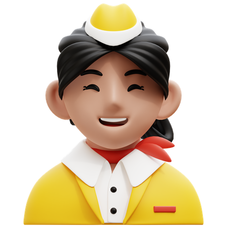 Flugbegleiterin  3D Icon