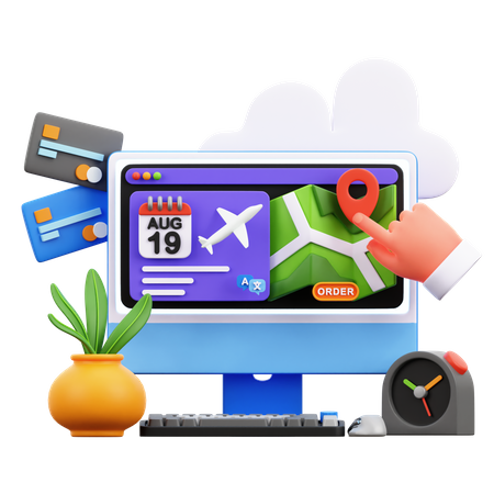 Flugstandort  3D Illustration