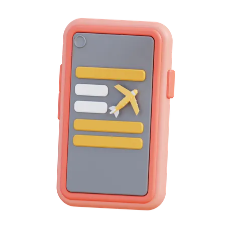 Flugplan auf dem Handy  3D Icon