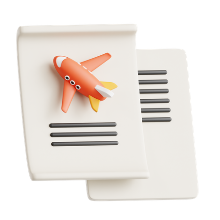 Flugticket  3D Icon