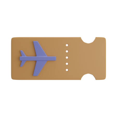 Flugticket  3D Illustration