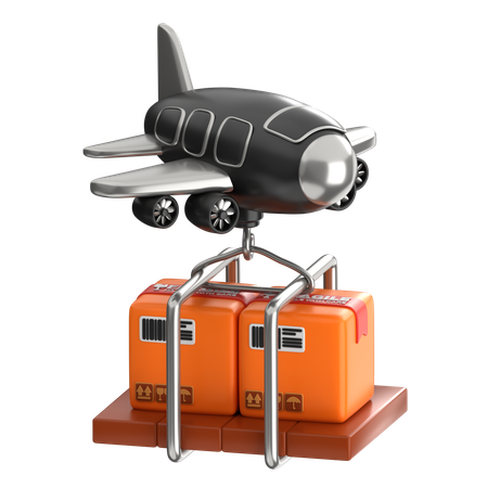 Lieferung von Flugzeugfracht  3D Icon