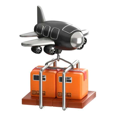 Lieferung von Flugzeugfracht  3D Icon