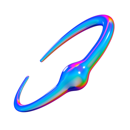 Fluid Crescent Sphere  3D Icon