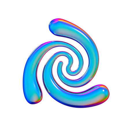 Fluid Element With Iridescent Color 3D Icon