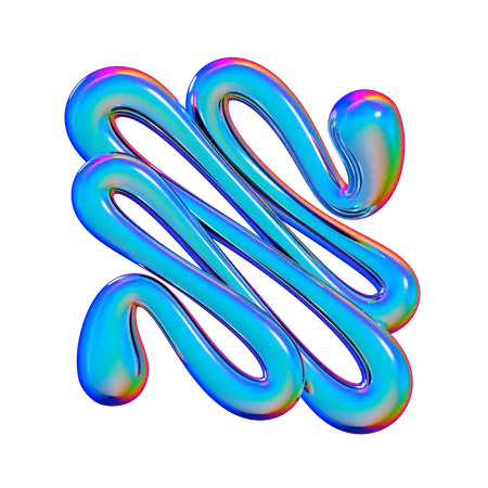 Fluid Element With Iridescent Color 3D Icon