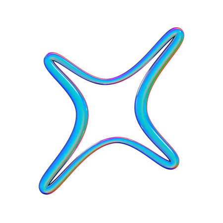 Estrela fluida  3D Icon