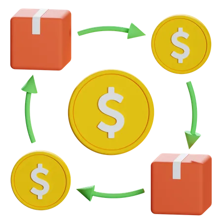 Flujo de dinero  3D Illustration
