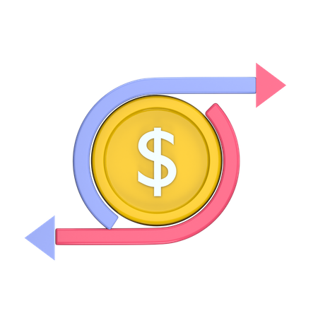 Flujo de dólares  3D Icon