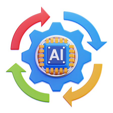 Flujo de trabajo de IA  3D Icon