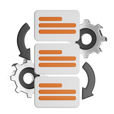 Proceso de flujo de trabajo  3D Icon