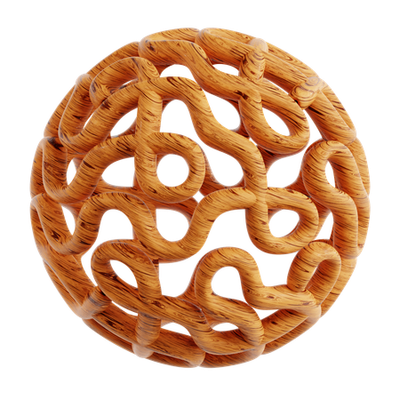 Forma abstracta de alambre de madera  3D Icon