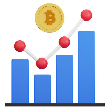 Fluktuation Krypto  3D Illustration