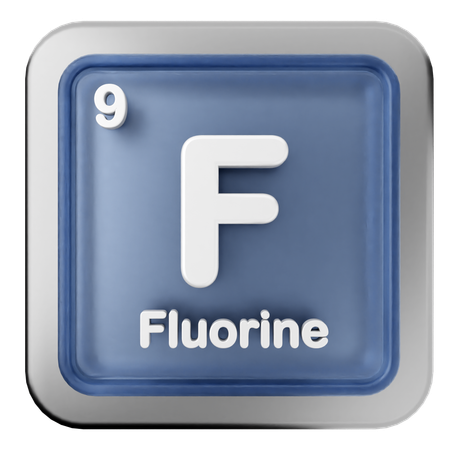 Tableau périodique du fluor  3D Icon