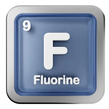 Tableau périodique du fluor  3D Icon