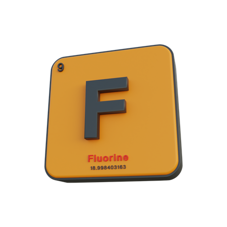 Fluorine  3D Illustration