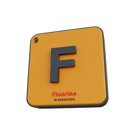 Fluorine  3D Illustration