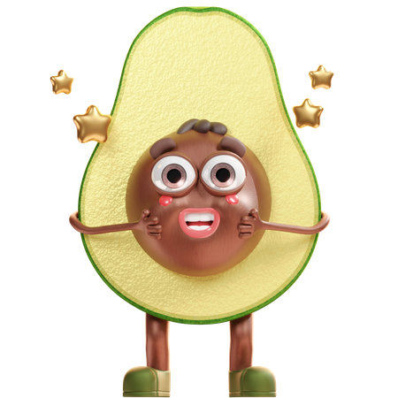 Flushed Avocado  3D Icon