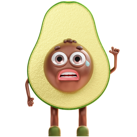 Flushed Avocado  3D Icon