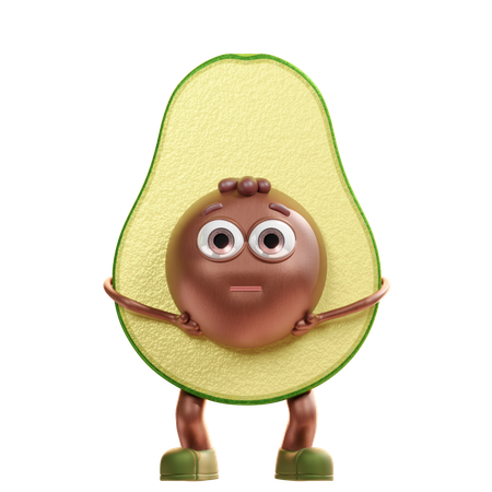 Flushed Avocado  3D Icon