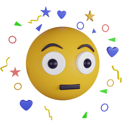 Flushed face emoji  3D Icon