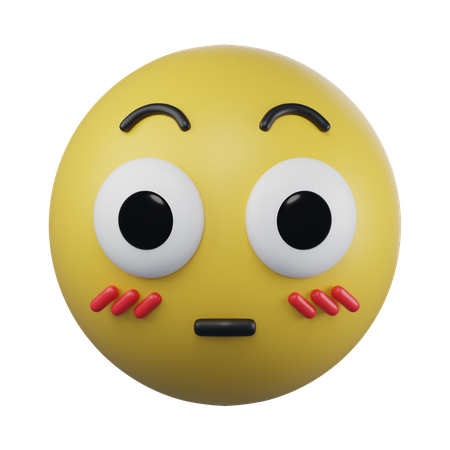 Flushed Face Emoji  3D Icon