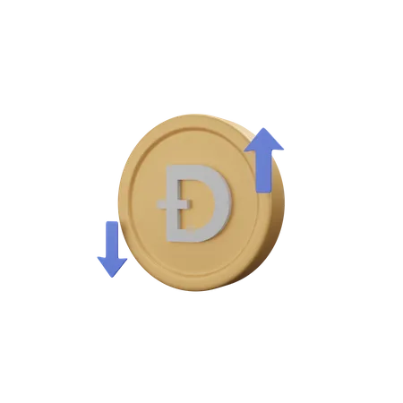 Flutuação da criptomoeda  3D Icon