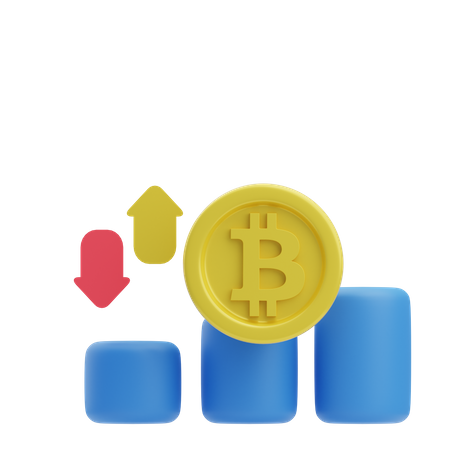 Flutuação do bitcoin  3D Icon