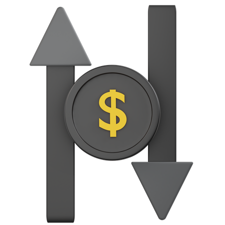 Flutuação do dólar  3D Icon