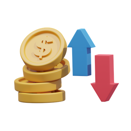 Flutuação do dólar  3D Icon